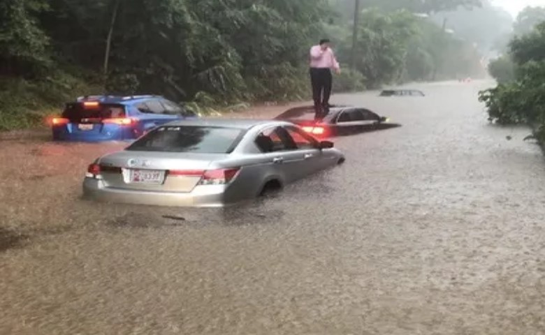 Car in rain