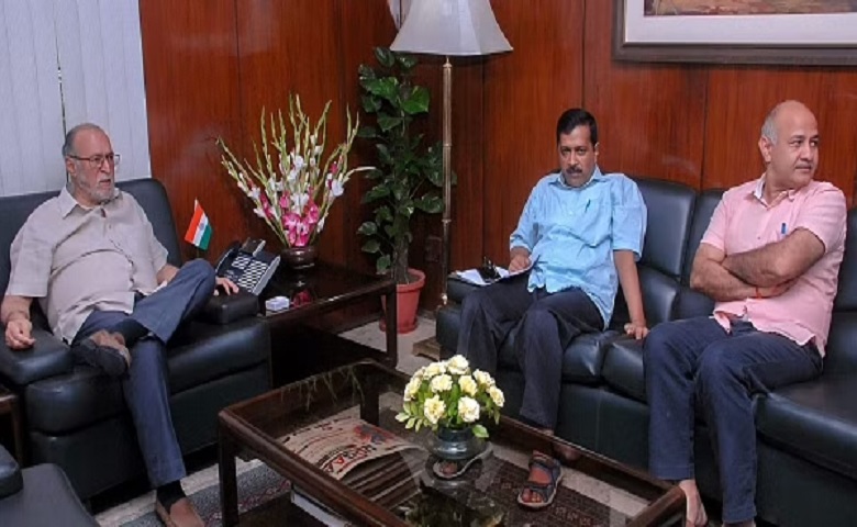 Arvind Kejriwal, DyCM Sisodia and Former LG