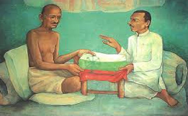 Pingali-Venkayya with Gandhiji