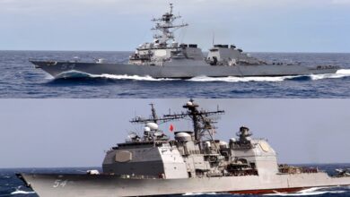 US warships sailing through Taiwan Strait