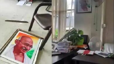 vandalising Mahatma Gandhi’s portrait