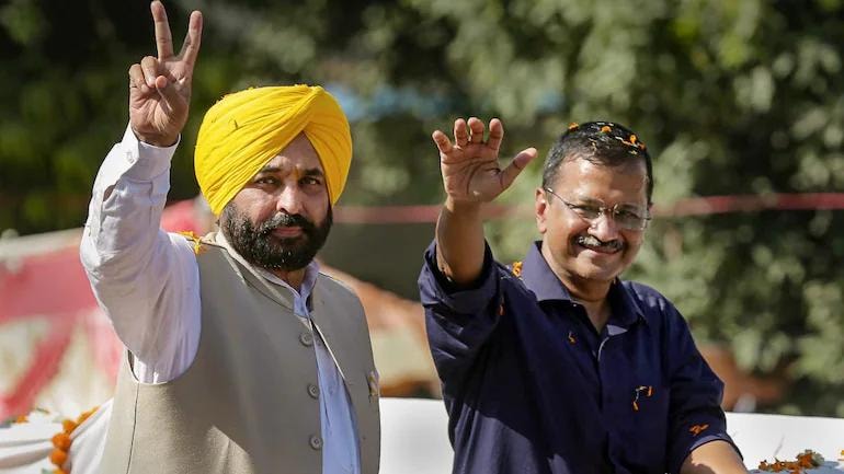 Arvind Kejriwal and Bhagwant Mann