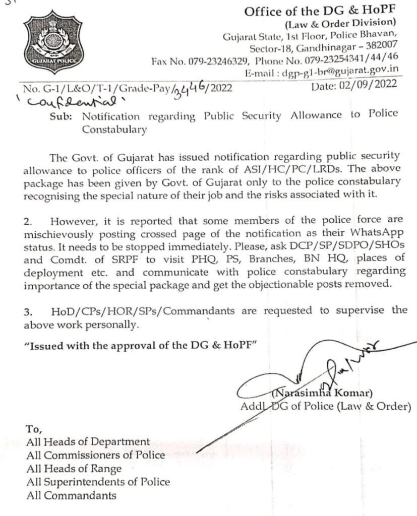 Gujarat Police order 01