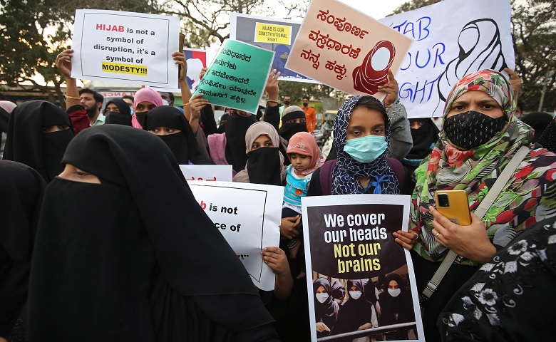 Muslim women protest