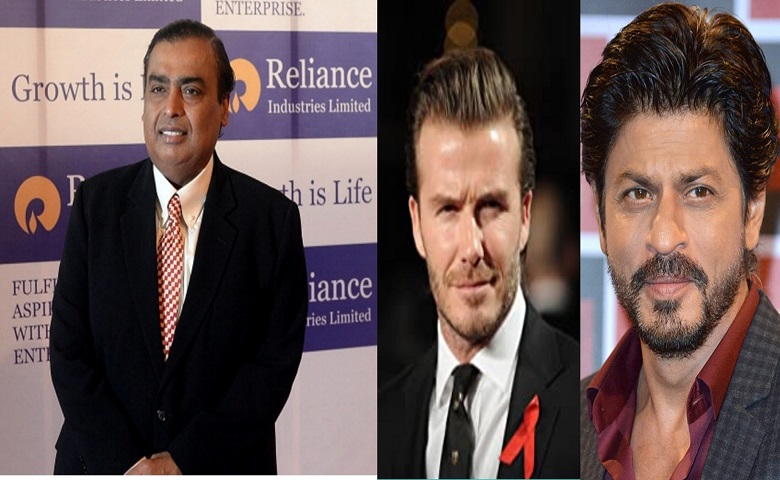 Mukesh Ambani, David Beckham and Shahrukh khan