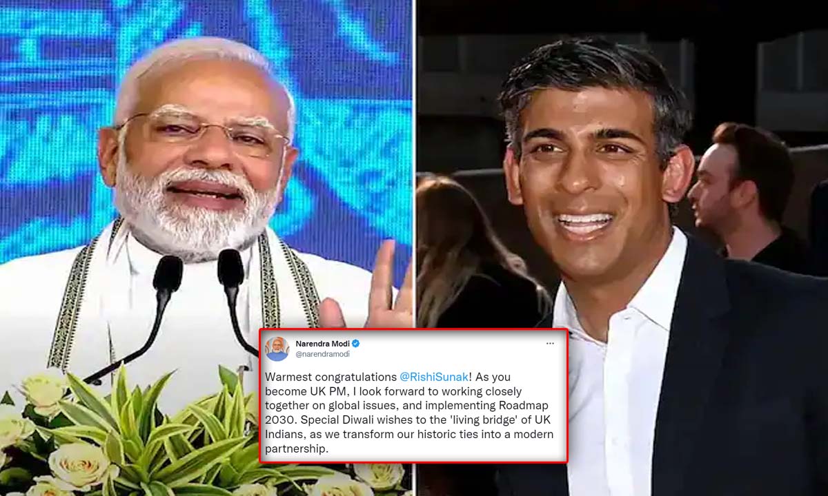 Prime Minister Modi congratulated Rishi Sunak on becoming the Prime Minister of Britain