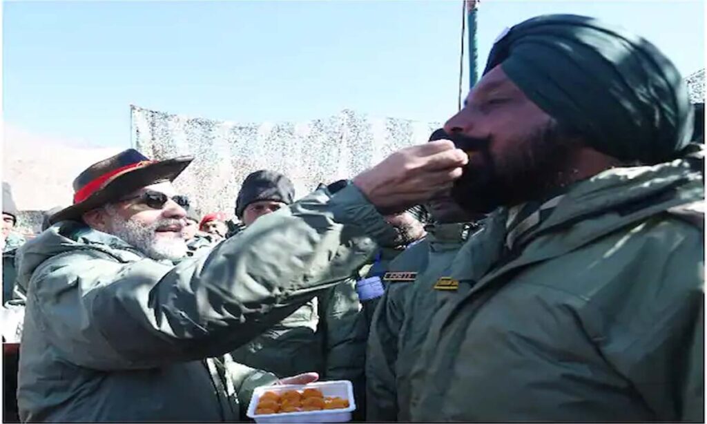 pm modi diwali celebration in kargil