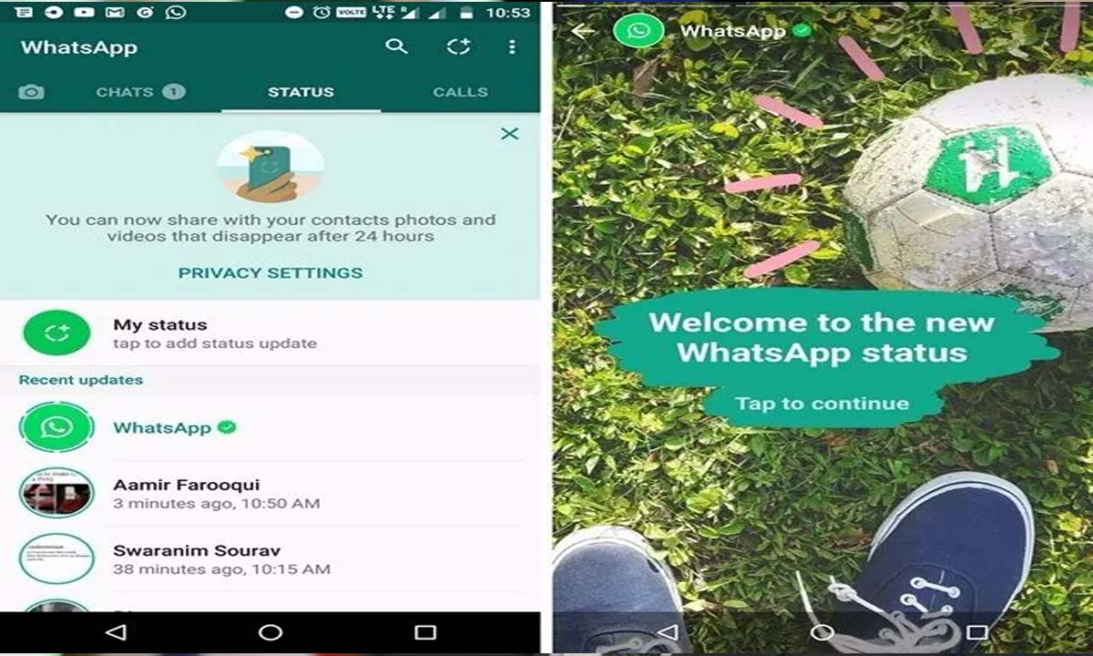 whatsapp status feature