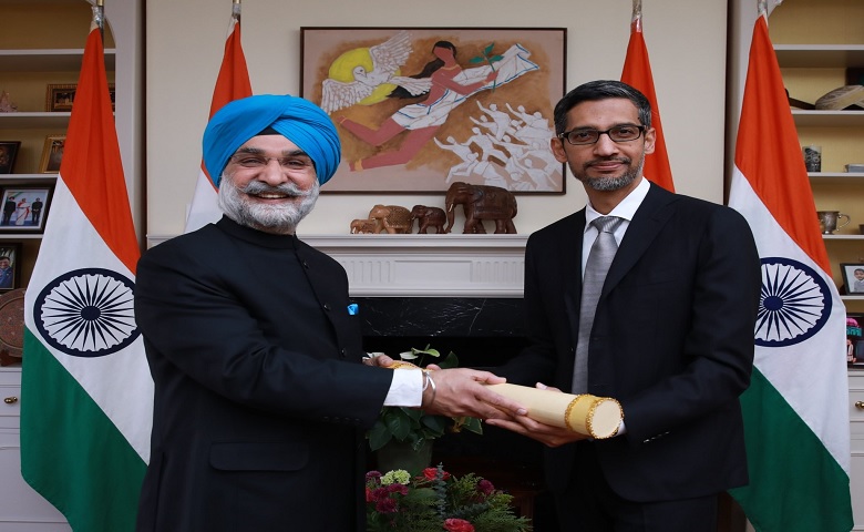 Ambassador Taranjit S Sandhu and Sundar Pichai