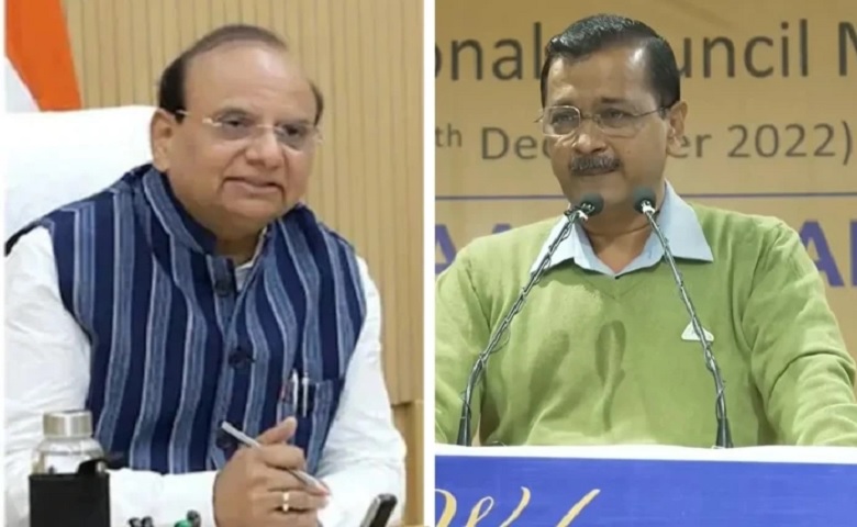 Delhi LG Saxena and Arvind Kejriwal