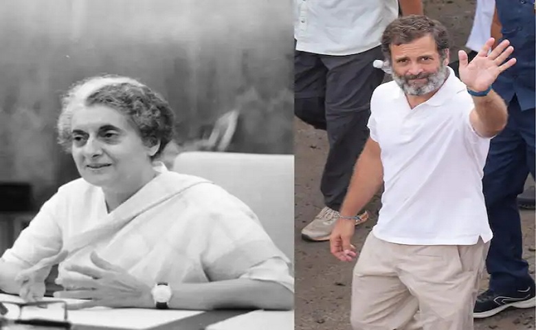 Indira Gandhi and Rahul Gandhi