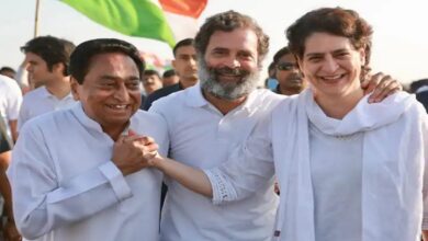 Kamal Nath, Rahul Gandhi and Priyanka Gandhi