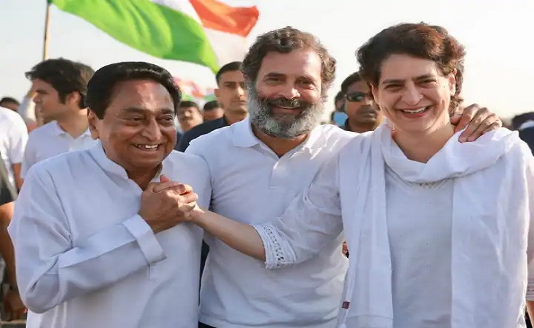 Kamal Nath, Rahul Gandhi and Priyanka Gandhi