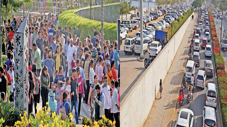 Ahemdabad Flower Show crowd Hum Dekhenge News