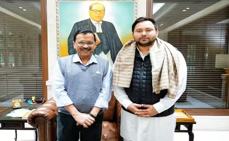 Tejashwi meets Delhi CM Kejriwal