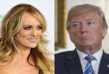 Adult film star Stormy Daniels and Donald Trump