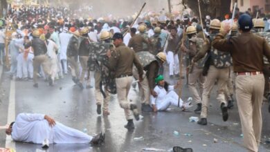 haryana Sarpanches protest and lathi charge