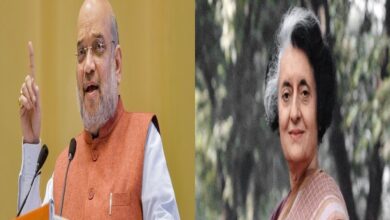 Amit Shah and Indira Gandhi