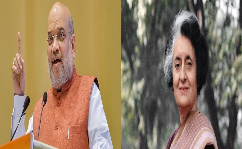 Amit Shah and Indira Gandhi