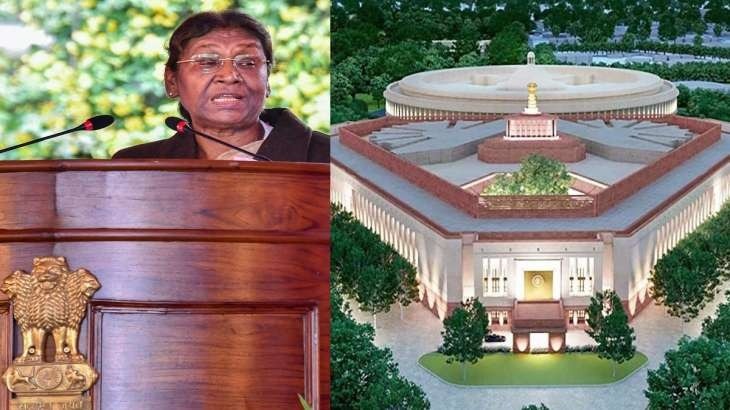 President Draupadi Murmu and new Parliament House