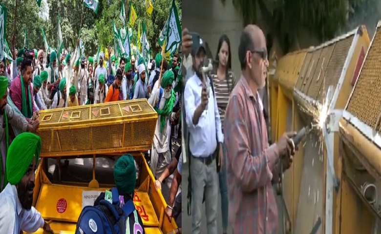 barricades welded at Jantar Mantar