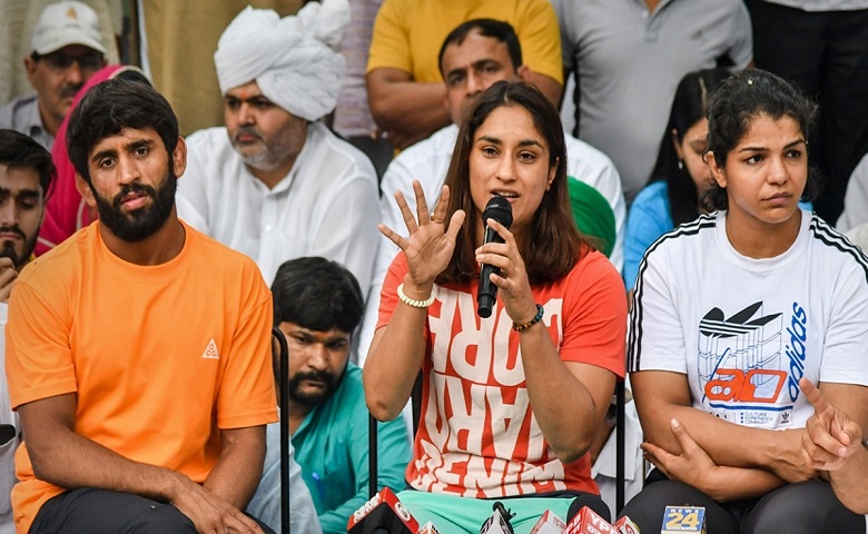 Bajrang Punia, Vinesh Phogat, Sakshi Malik