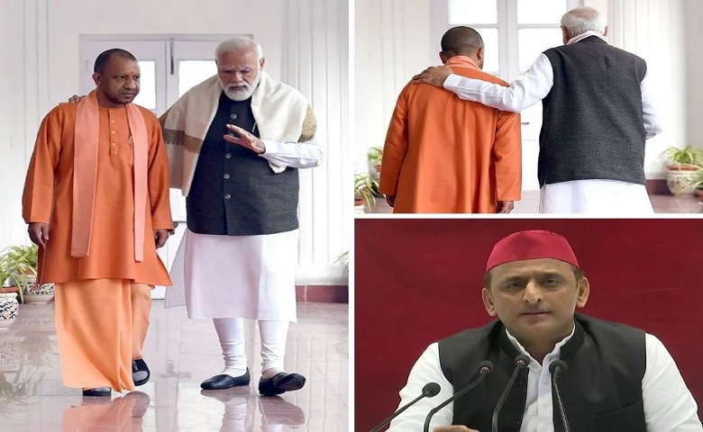 Akhilesh Yadav, PM Modi and Yogi Adityanath