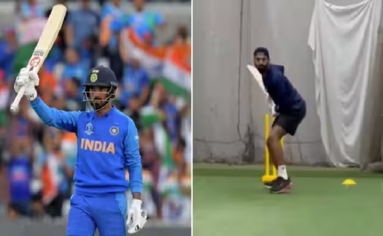 KL Rahul batting practice