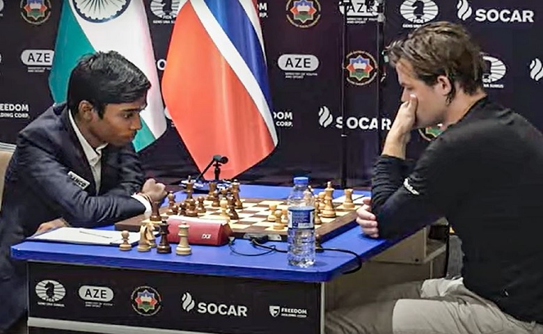 Pragyanandha and Magnus Carlsen