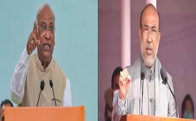 Mallikarjun Kharge and Biren Singh