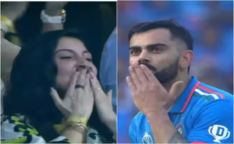 Anushka Flying Kiss Virat Kohli