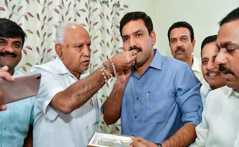 BS Yediyurappa with son Vijayendra