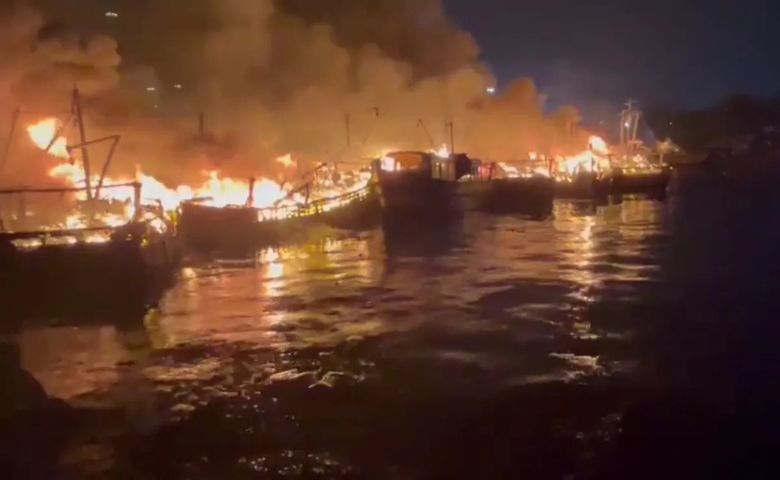 fire on Visakhapatnam Fishing Harbour