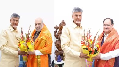 Chandrababu Naidu and JP Nadda and Amit Shah