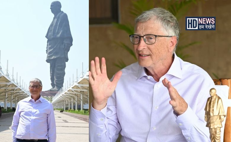 bill gates on statue of unity