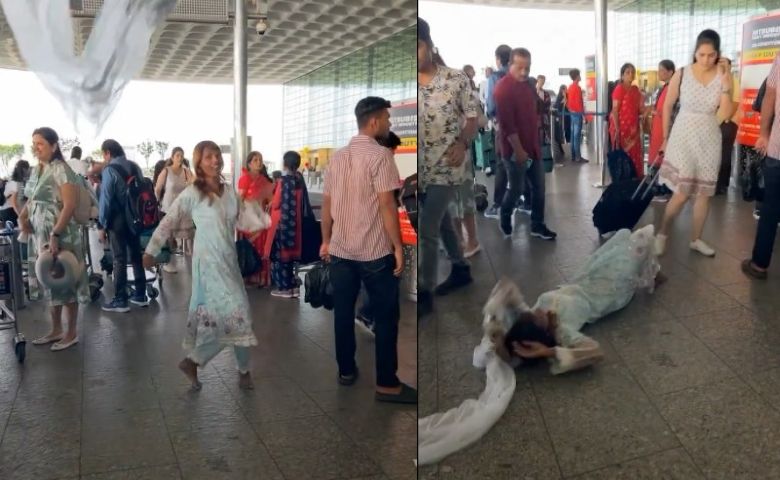 Girl made reel at Airport